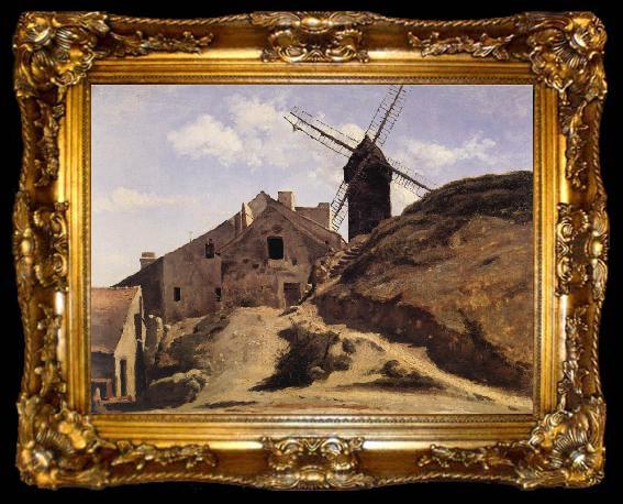 framed  Corot Camille The Moulin of the Calette in Montmartre, ta009-2