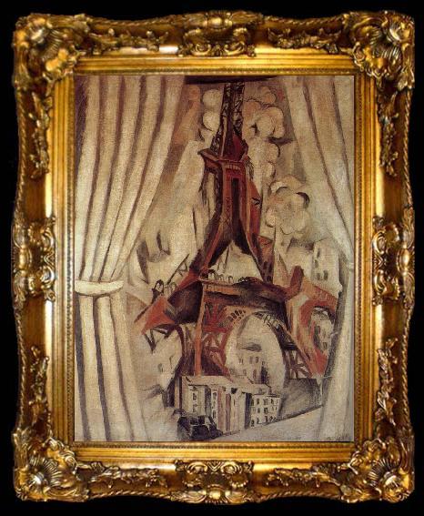 framed  Delaunay, Robert Eiffel Tower  in front of Curtain, ta009-2