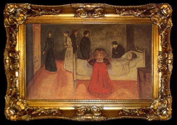 framed  Edvard Munch The Death of Mom and Som, ta009-2