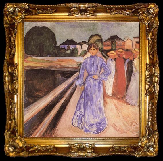 framed  Edvard Munch Gentlewoman on the Bridge, ta009-2
