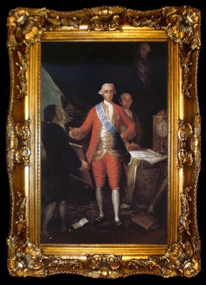 framed  Francisco Goya Portrait of the Count of Floridablance and Goya, ta009-2