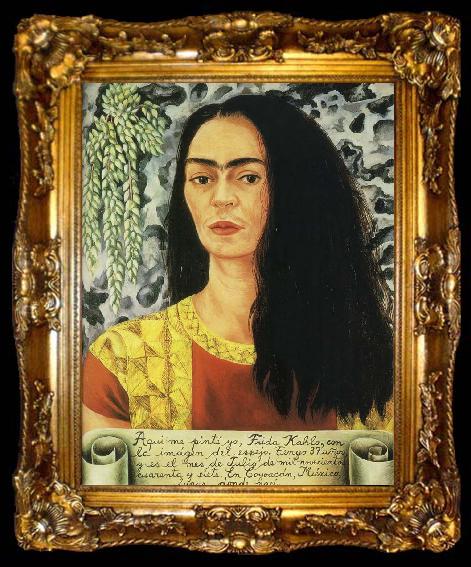 framed  Frida Kahlo The self-Portrait of Emanation, ta009-2
