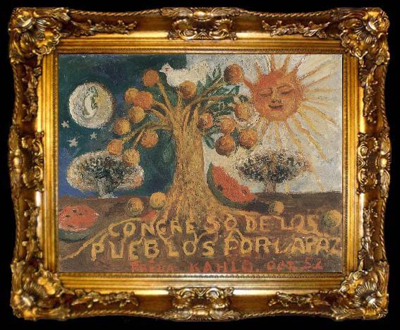 framed  Frida Kahlo Peace, ta009-2