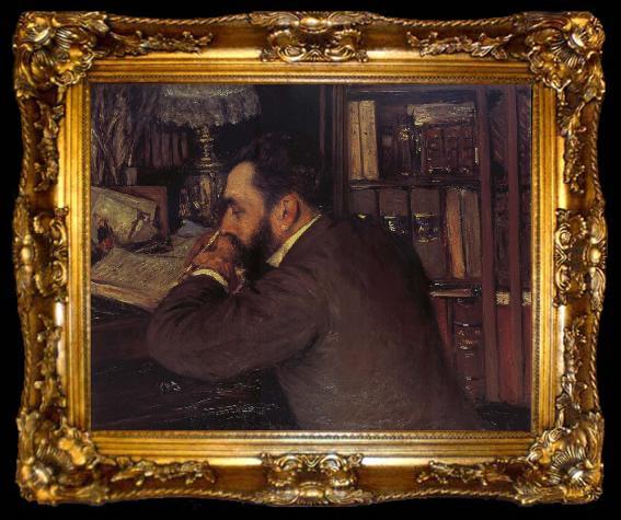 framed  Gustave Caillebotte Portrait, ta009-2