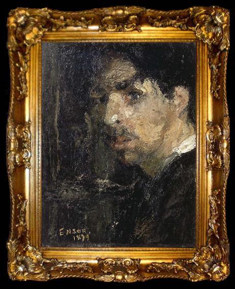 framed  James Ensor Self-Portrait,Called The Big Head, ta009-2
