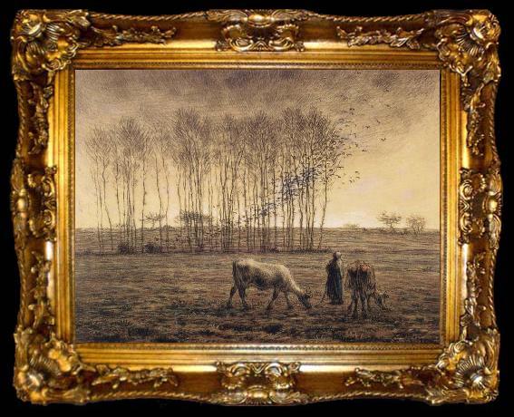 framed  Jean Francois Millet La Femiere, ta009-2