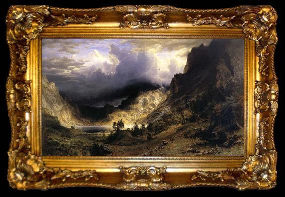 framed  Albert Bierstadt A Storm in t he Rocky Mountains,Mt,Rosalie, ta009-2