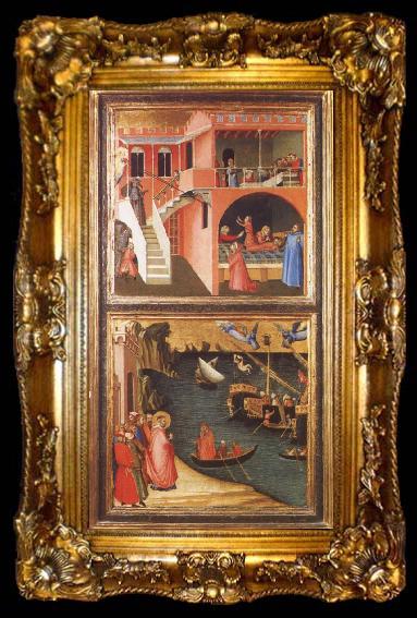 framed  Ambrogio Lorenzetti St Nicholas is Elected Bishop of Mira, ta009-2