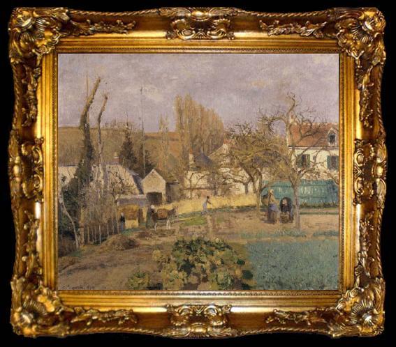 framed  Camille Pissarro Kitchen Garden at L-Hermitage, ta009-2
