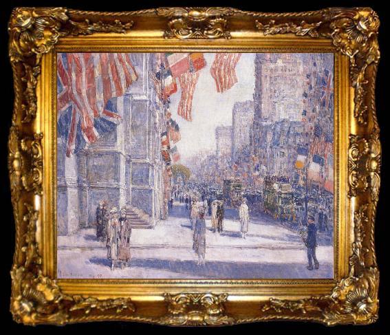 framed  Childe Hassam Early Morning on the Avenue in May 1917, ta009-2