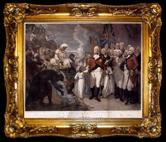 framed  Daniel Orme Lord Cornwallis Receiving the Sons of Tipu Sultan as Hostages, ta009-2