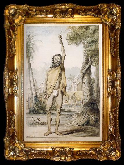 framed  Francois Balthazar Solvyns An Urdhvabahu or Man with Raised Arm, ta009-2