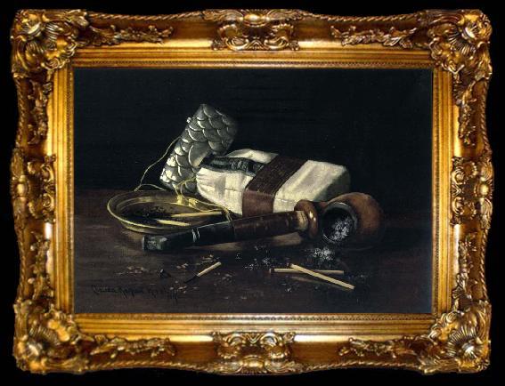 framed  Hirst, Claude Raguet Still Life with Pipe and Tobacco, ta009-2