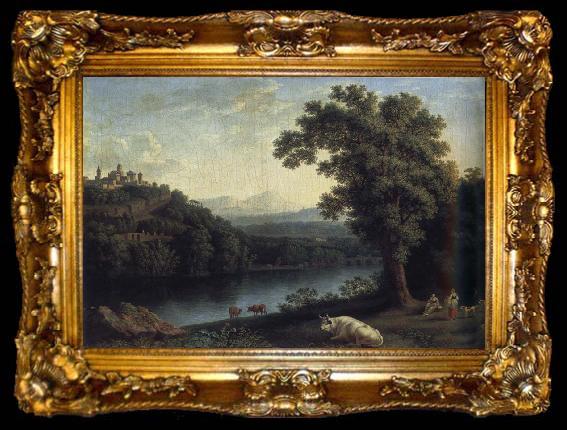 framed  Jakob Philipp Hackert Landscape with River, ta009-2