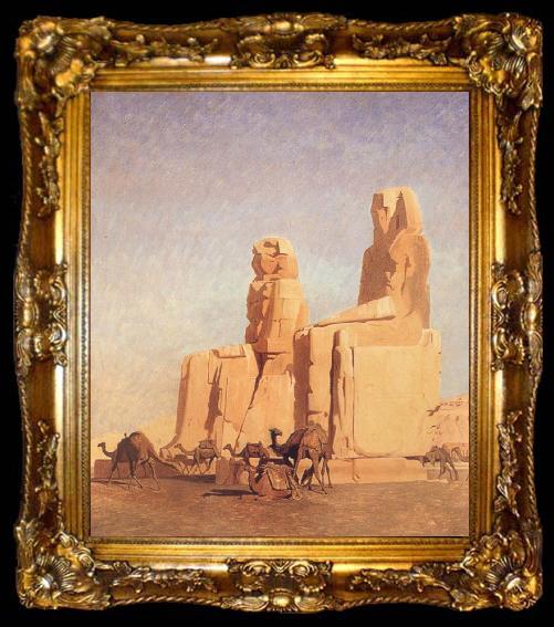 framed  Jean Leon Gerome The Colossi of Thebes Memnon and Sesostris, ta009-2
