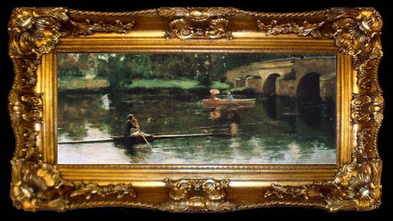 framed  John Lavery The Bridge at Grez, ta009-2