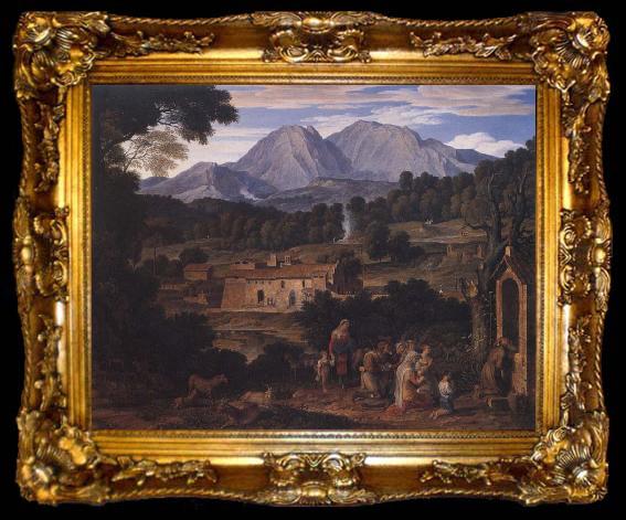 framed  Joseph Anton Koch Monastery of San Francesco di Civitella, ta009-2