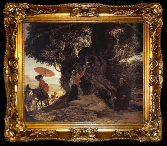 framed  Karl Briullov At the Madonna-s oak, ta009-2