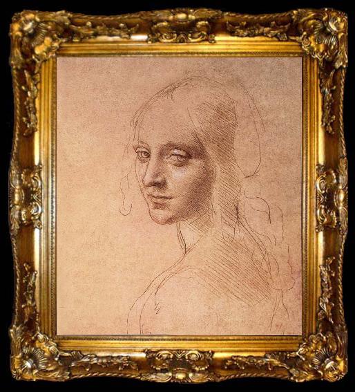 framed  LEONARDO da Vinci Portrat of a Madchens, ta009-2