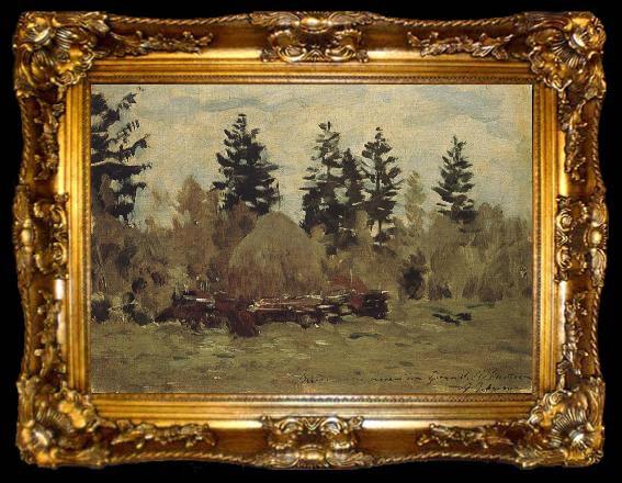 framed  Levitan, Isaak Heuschober, ta009-2