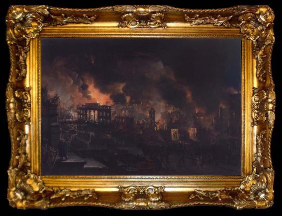framed  Nicolino V. Calyo Great Fire of New York as Seen From the Bank of America, ta009-2