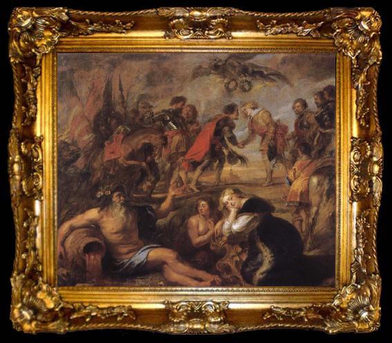 framed  Peter Paul Rubens Meetin of King Ferdinand of Hungary and the Cardinal Infante Ferdinand before the Battle of Nordingen, ta009-2