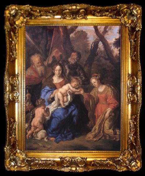 framed  SANDRART, Joachim von The mystic marriage of St Catherine with SS Leopold and William, ta009-2