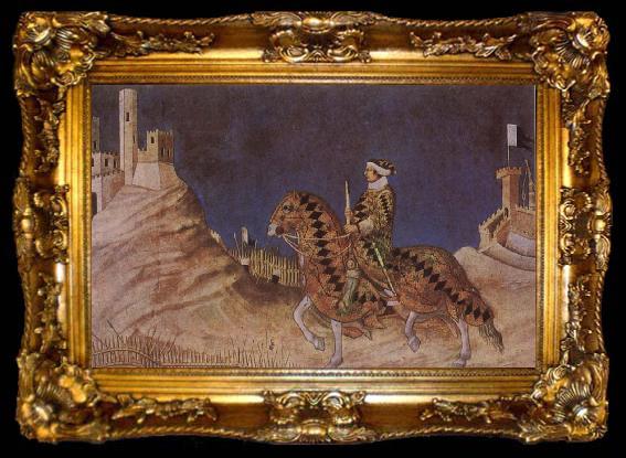 framed  Simone Martini Equestrian Portrait of Guidoricco da Fogliano, ta009-2