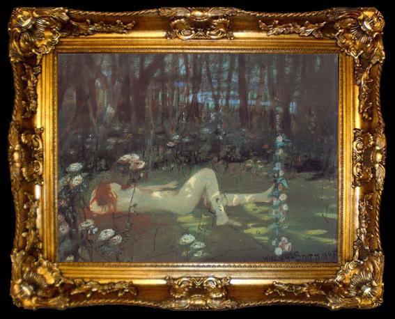 framed  William Stott of Oldham Study for The Nymph, ta009-2