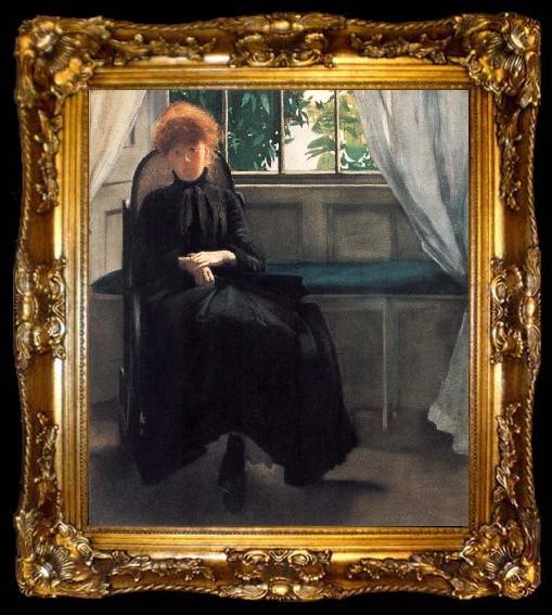 framed  William Stott of Oldham Moud in a Rocking Chair, ta009-2