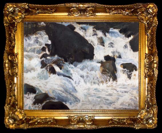 framed  William Stott of Oldham Schwarzer Wasserfall, ta009-2