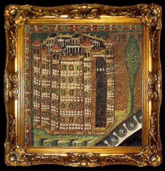framed  unknow artist Mosaic in the church of San vital, Ravenna, Italy, ta009-2