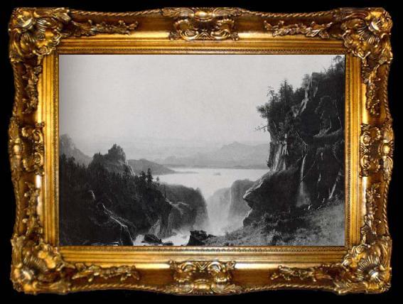 framed  Albert Bierstadt Island Lake,Wind River Range, ta009-2