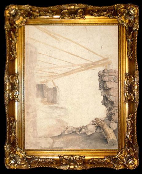 framed  Albrecht Durer A Mountain hut in Disrepair, ta009-2