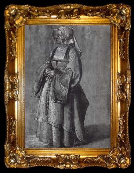 framed  Albrecht Durer Woman in Netherlandish artist, ta009-2