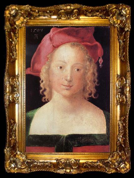 framed  Albrecht Durer Young Woman with a Red Beret, ta009-2