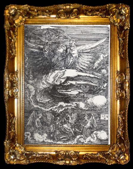 framed  Albrecht Durer The Sudarium Held By An Angel on a small Cartellino, ta009-2