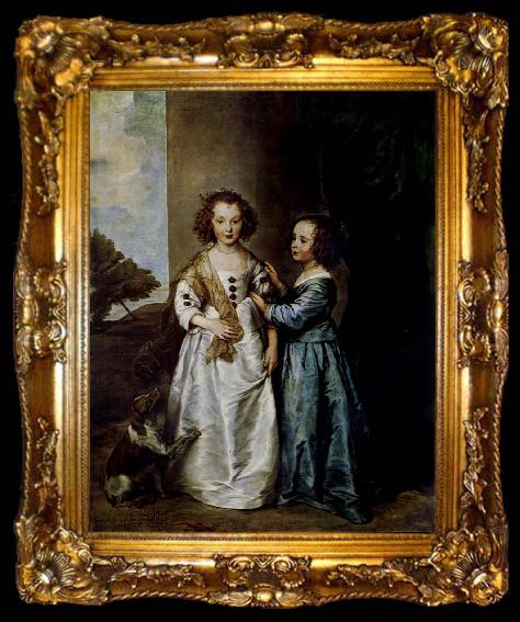 framed  Anthony Van Dyck Portrait of Elizabeth and Philadelphia Wharton, ta009-2