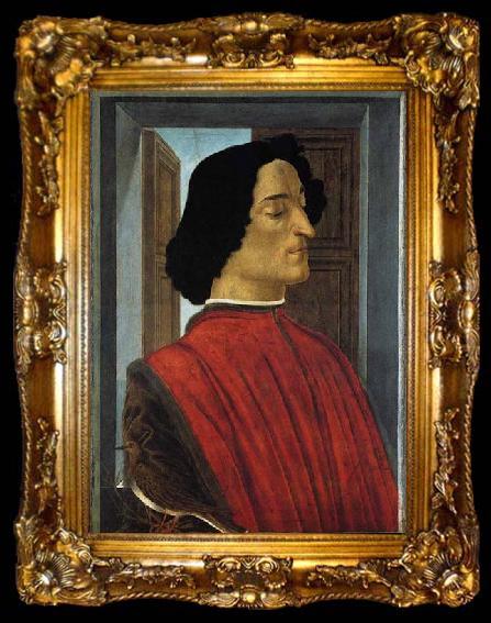 framed  BOTTICELLI, Sandro Portrait of Giuliano de Medici, ta009-2