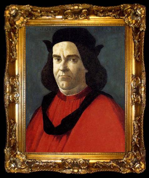 framed  BOTTICELLI, Sandro Portrait of Lorenzo di Ser Piero Lorenzi, ta009-2