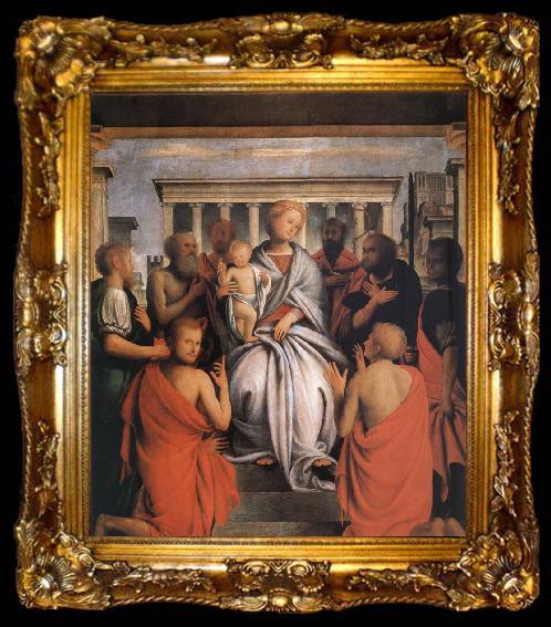 framed  Bartolomeo Suardi The Madonna and the Nino with eight holy, ta009-2