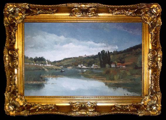 framed  Camille Pissarro The Marne at Chennevieres, ta009-2