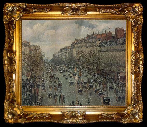 framed  Camille Pissarro Boulevard Montmartre in Paris, ta009-2