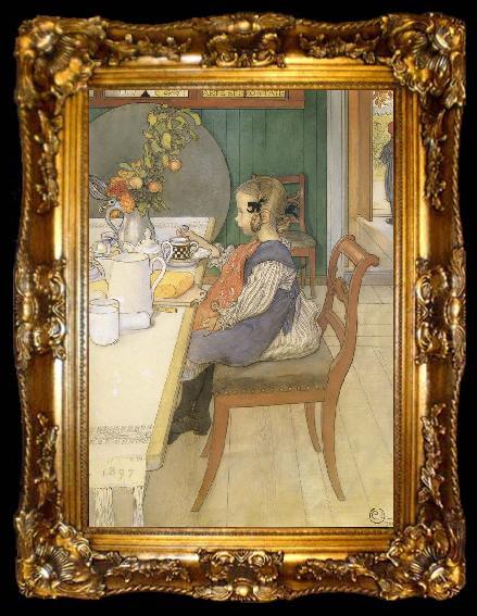 framed  Carl Larsson A Late-Riser-s Miserable Breakfast, ta009-2
