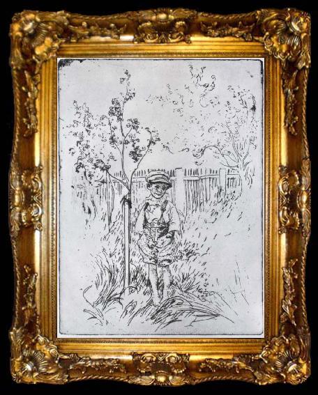 framed  Carl Larsson Esbjorn with his Very Own Apple Tree, ta009-2