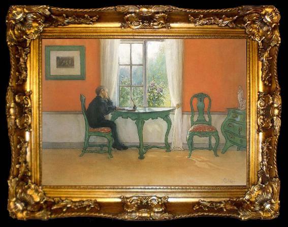 framed  Carl Larsson Catch-up Home work in Summertime, ta009-2