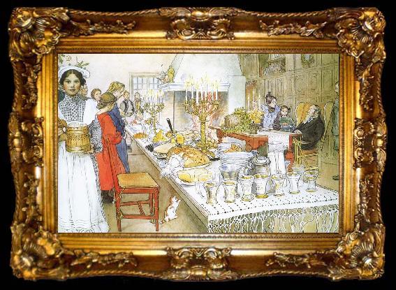 framed  Carl Larsson Christmas Eve Banquet, ta009-2