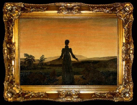framed  Caspar David Friedrich Woman before the Rising Sun, ta009-2
