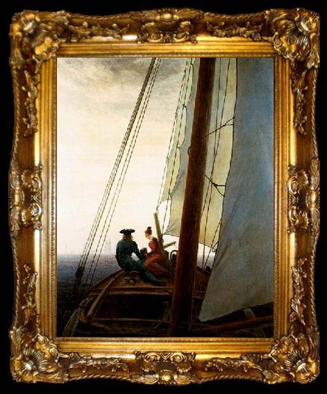 framed  Caspar David Friedrich On the Sailing Boat, ta009-2