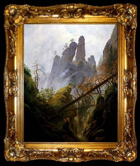 framed  Caspar David Friedrich Rocky Ravine, ta009-2